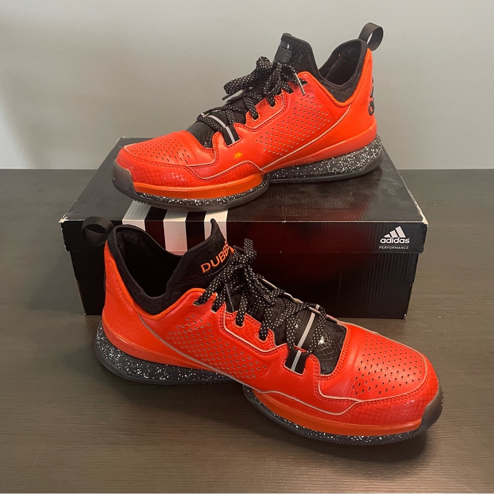 Adidas Damian Lillard Custom Orange Black Men's Basketball Shoe Size 12 - Picture 1 of 14